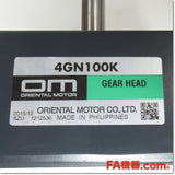 Japan (A)Unused,4GN100K　平行軸ギヤヘッド 取付角80mm 減速比100 ,Reduction Gear (GearHead),ORIENTAL MOTOR