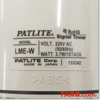 Japan (A)Unused,LME-120W-Y　φ60 LED中型積層信号灯 直取付け AC220V ,Laminated Signal Lamp <Signal Tower>,PATLITE