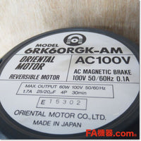 Japan (A)Unused,6RK60RGK-AM ACスピードコントロールモータ 単相100V □104mm 60W ,Speed ​​Control Motor,ORIENTAL MOTOR 