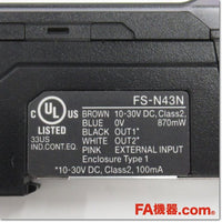 Japan (A)Unused,FS-N43N  デジタルファイバアンプ ケーブルタイプ 親機 ,Fiber Optic Sensor Amplifier,KEYENCE