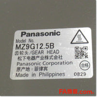 Japan (A)Unused,MZ9G12.5B  標準ギヤヘッド 取付角90mm 減速比12.5 ,Reduction Gear (GearHead),Panasonic
