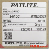 Japan (A)Unused,WME-402D-RYBG　LED壁面取付け積層信号灯 DC24V ,Laminated Signal Lamp <Signal Tower>,PATLITE