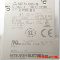 Japan (A)Unused,CP30-BA 3P 2-M 3A  サーキットプロテクタ 補助スイッチ付き,Circuit Protector 3-Pole,MITSUBISHI