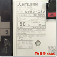 Japan (A)Unused,NV50-CSA 2P 50A 30mA AX-1LS SLT Japanese circuit breaker,Earth Leakage Circuit Breaker 2-Pole,MITSUBISHI 