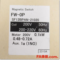 Japan (A)Unused,FW-0P AC200V 0.48-0.72A 1a 押しボタン付電磁開閉器,Irreversible Type Electromagnetic Switch,Fuji