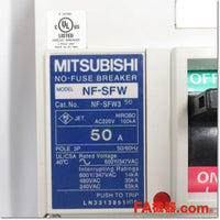 Japan (A)Unused,NF-SFW 3P 50A UL 489Listed Japanese machines,MCCB 3 Poles,MITSUBISHI 