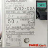 Japan (A)Unused,NV50-CSA 2P 50A 30mA AX-1LS TBL-1R 漏電遮断器 補助スイッチ、テストリード線付き,Earth Leakage Circuit Breaker 2-Pole,MITSUBISHI
