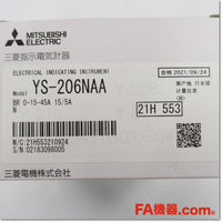 Japan (A)Unused,YS-206NAA 5A 0-15-45A 15/5A BR 交流電流計 3倍延長 赤針付き,Ammeter,MITSUBISHI