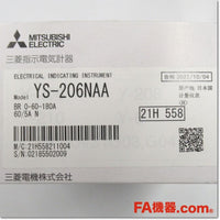 Japan (A)Unused,YS-206NAA 5A 0-60-180A 60/5A BR 交流電流計 3倍延長 赤針付き,Ammeter,MITSUBISHI