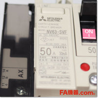 Japan (A)Unused,NV63-SVF 3P 50A 30mA AX-1LS SLT Japanese equipment,Earth Leakage Breaker 3-Pole,MITSUBISHI 