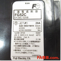 Japan (A)Unused,FG52C 漏電遮断器 2P 20A 30mA,Earth Leakage Circuit Breaker 2-Pole,Fuji
