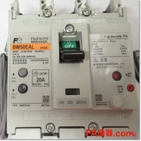 Japan (A)Unused,BW50EAL-3P020 漏電警報付一般配線用オートブレーカ 3P 5A 100/200/500mA 補助スイッチ付き,MCCB 3 Poles,Fuji