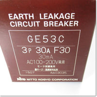Japan (A)Unused,GE53C3P30AF30 Japanese 3P 30A 30mA,Earth Leakage Breaker 3-Pole,NITTO 