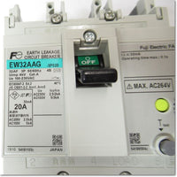 Japan (A)Unused,EW32AAG-3P020 4B 漏電遮断器 3P 20A 30mA,Earth Leakage Breaker 3-Pole,Fuji 