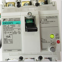 Japan (A)Unused,EW32AFC-3P015 漏電遮断器 3P 15A 30mA 補助スイッチ付き,Earth Leakage Breaker 3-Pole,Fuji