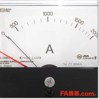 Japan (A)Unused,YS-208NAA 5A 0-2000A 2000/5A BR 交流電流計 赤針付き,Ammeter,MITSUBISHI