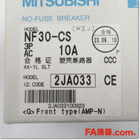 Japan (A)Unused,NF30-CS 3P 10A AX-1L SLT Japanese equipment,MCCB 3 Poles,MITSUBISHI 