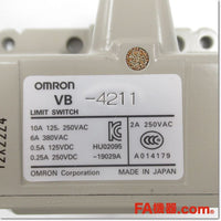 Japan (A)Unused,VB-4211 マルチプル・リミットスイッチ ローラ・プランジャ形 4連,Limit Switch,OMRON