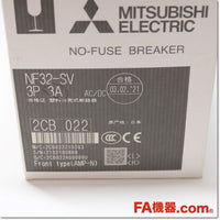 Japan (A)Unused,NF32-SV 3P 3A ノーヒューズ遮断器,MCCB 3 Poles,MITSUBISHI 