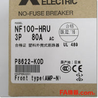 Japan (A)Unused,NF100-HRU 3P 80A ノーヒューズ遮断器,MCCB 3 Poles,MITSUBISHI