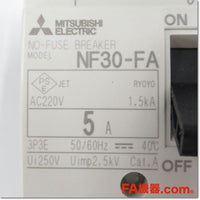 Japan (A)Unused,NF30-FA 3P 5A ノーヒューズ遮断器,MCCB 3 Poles,MITSUBISHI