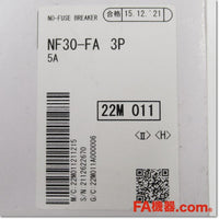 Japan (A)Unused,NF30-FA 3P 5A ノーヒューズ遮断器,MCCB 3 Poles,MITSUBISHI