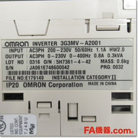 Japan (A)Unused,3G3MV-A2001 Japanese brand 200V 0.1kw,OMRON,OMRON 
