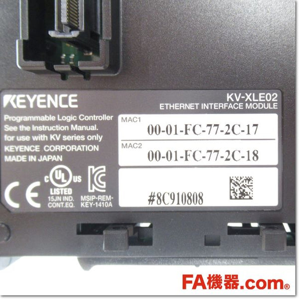 Japan (A)Unused,KV-XLE02 Ethernetユニット 2ポート,อะไหล่