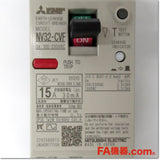 Japan (A)Unused,NV32-CVF 2P 15A 30mA Japanese circuit breaker,Earth Leakage Circuit Breaker 2-Pole,MITSUBISHI 