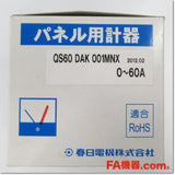 Japan (A)Unused,QS60 DAK 001MNX パネル用計器 直流電流計 0-60A 直接接続タイプ 赤針付き,Ammeter,KASUGA