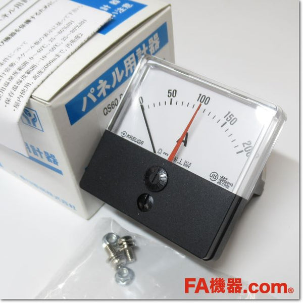 Japan (A)Unused,QS60 DAK 001MNX パネル用計器 直流電流計 0-200A 直接接続タイプ 赤針付き