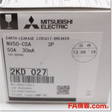Japan (A)Unused,NV50-CSA 3P 50A 30mA  漏電遮断器,Earth Leakage Breaker 3-Pole,MITSUBISHI