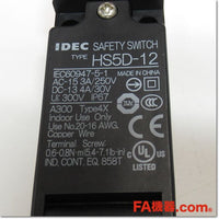 Japan (A)Unused,HS5D-12RNM 安全スイッチ 樹脂製操作ヘッド 2NC-1NO,Safety (Door / Limit) Switch,IDEC
