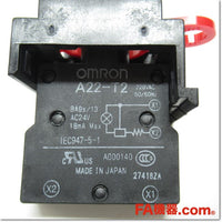 Japan (A)Unused,M22-CW-T2 φ22/25mm共用 表示灯 AC200/220V 正方形 突出形 白,Indicator<lamp> ,OMRON </lamp>