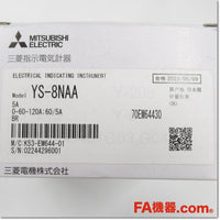Japan (A)Unused,YS-8NAA 5A 0-60-120A CT60/5A  BR 交流電流計 2倍延長 赤針付,Ammeter,MITSUBISHI
