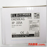 Japan (A)Unused,EW250EAG-3P225 Japanese 3P 225A 30mA,Earth Leakage Breaker 3-Pole,Fuji 