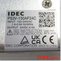 Japan (A)Unused,PS3V-150AF24C スイッチングパワーサプライ 150W 端子台横向きタイプ AC100-240V 24V 6.5A,DC24V Output,IDEC