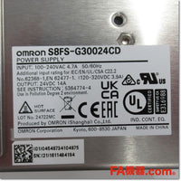 Japan (A)Unused,S8FS-G30024CD スイッチング・パワーサプライ 24V 14A カバー付 DINレール取りつけ,DC24V Output,OMRON