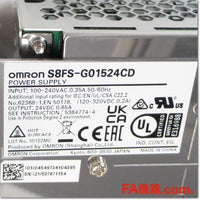 Japan (A)Unused,S8FS-G01524CD 24V 0.65A /DINレール取りつけ,DC24V Output,OMRON 
