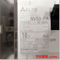 Japan (A)Unused,NV50-FA 3P 10A 30mA AX-SLT Japanese equipment,Earth Leakage Breaker 3-Pole,MITSUBISHI 