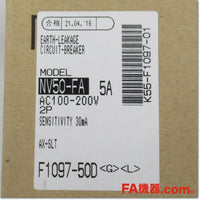 Japan (A)Unused,NV50-FA 2P 5A 30mA AX-SLT Japanese circuit breaker,Earth Leakage Circuit Breaker 2-Pole,MITSUBISHI 