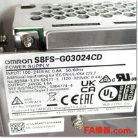 Japan (A)Unused,S8FS-G03024CD スイッチング・パワーサプライ 24V 1.5A カバー付き/DINレール取りつけ,DC24V Output,OMRON