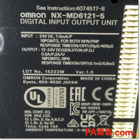 Japan (A)Unused,NX-MD6121-5 デジタル入出力混合ユニット 入力16点 出力16点 DC入力/トランジ スタ出力ユニット Ver.1.0,I/O Module,OMRON