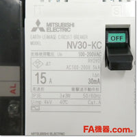 Japan (A)Unused,NV30-KC 3P 15A 100-200V 30MA AL-1LS SLT 漏電遮断器 警報スイッチ付き + 端子カバー[TCS-03KB3]付き,MCCB 3 Poles,MITSUBISHI
