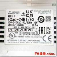 Japan (A)Unused,FX3G-24MT/ES シーケンサ基本ユニット AC電源 DC入力14点 トランジスタ出力10点,Main Module,MITSUBISHI