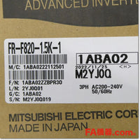 Japan (A)Unused,FR-F820-1.5K-1 ファン・ポンプ用 インバータ 三相
