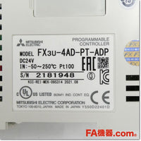 Japan (A)Unused,FX3U-4AD-PT-ADP 温度センサ入力用アダプタ 4ch,Analog Module,MITSUBISHI
