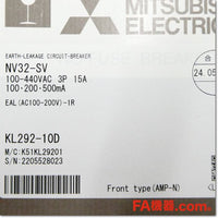 Japan (A)Unused,NV32-SV 3P 15A 100/200/500mA EAL-1R Japanese Electrical Breaker,Earth Leakage Breaker 3-Pole,MITSUBISHI 