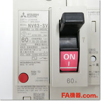 Japan (A)Unused,NV63-SV 3P 60A 100/200/500mA EAL-1R Japanese Electrical Breaker,Earth Leakage Breaker 3-Pole,MITSUBISHI 