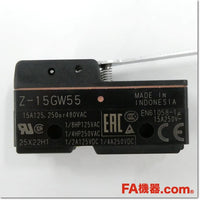 Japan (A)Unused,Z-15GW55 一般用基本スイッチ ヒンジ・レバー形,Micro Switch,OMRON